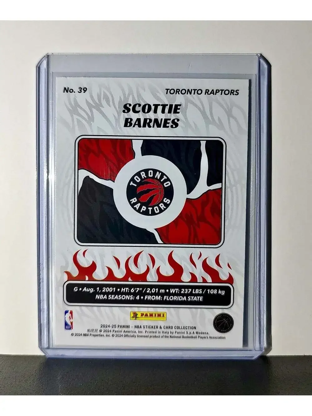 Scottie Barnes 2024-25 Panini NBA #39 Sticker Card Toronto Raptors